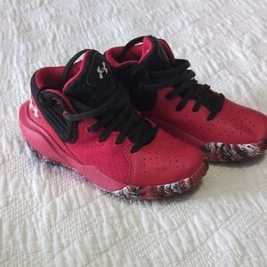 Under Armour Kids Red and Black Sneakers